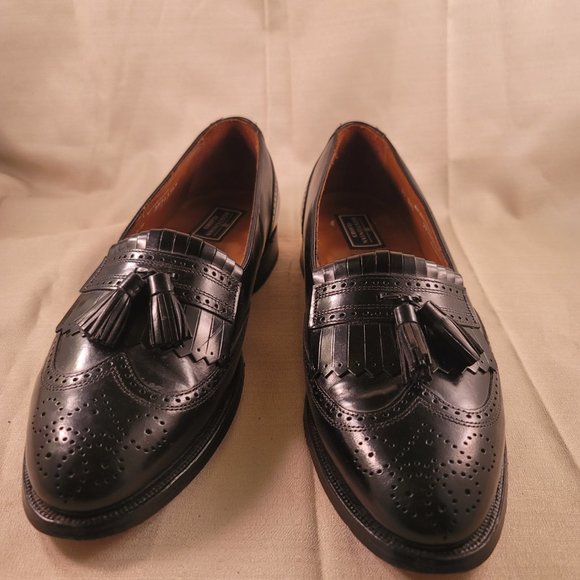 Bostonian Black Leather Tassel Kilt Wingtip slip  loafers Size 10 No.26271 - Picture 5 of 6